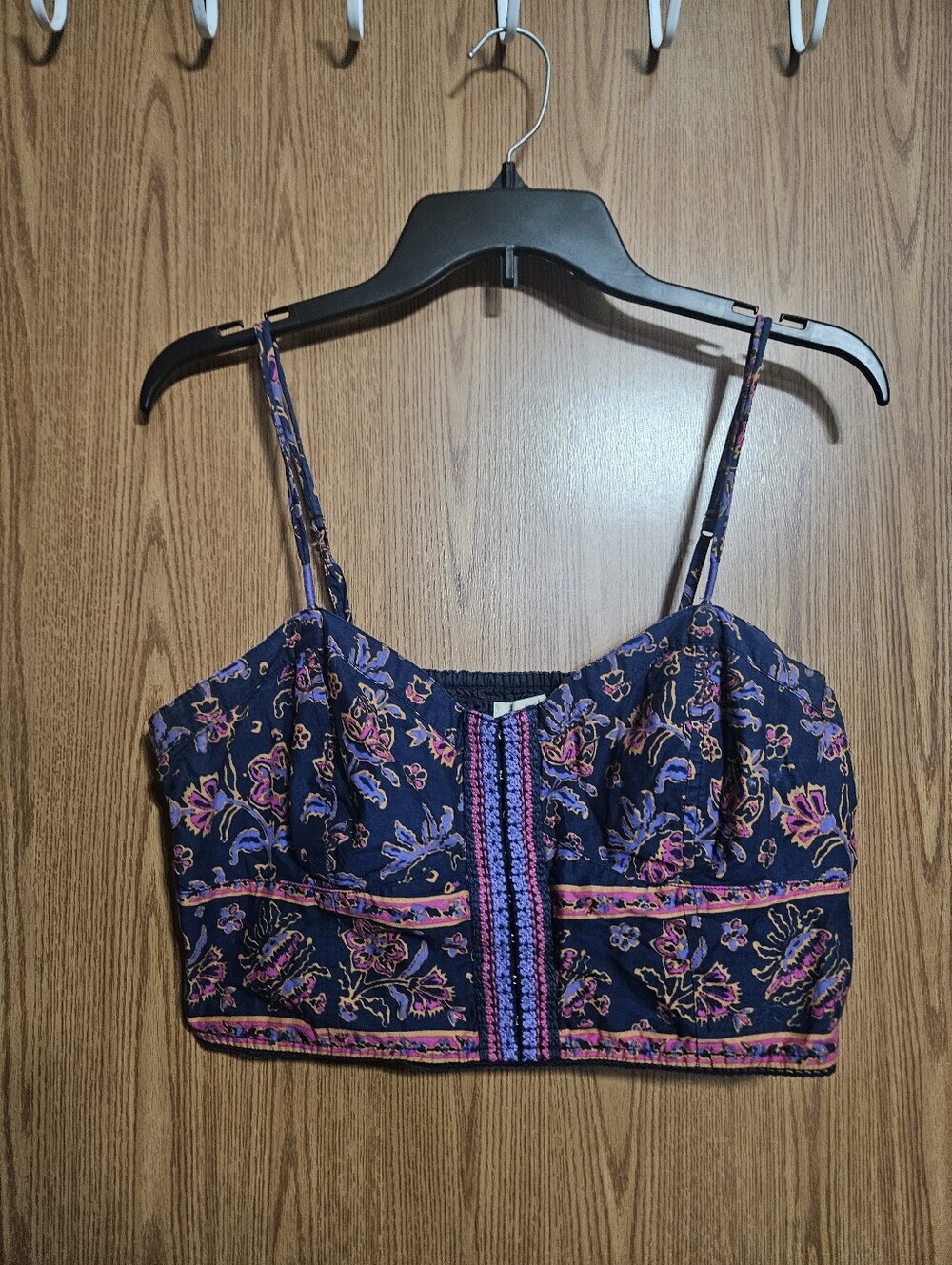 American Eagle Top Bralette Crop Y2K Corset Women Large Blue Pink Festival Boho